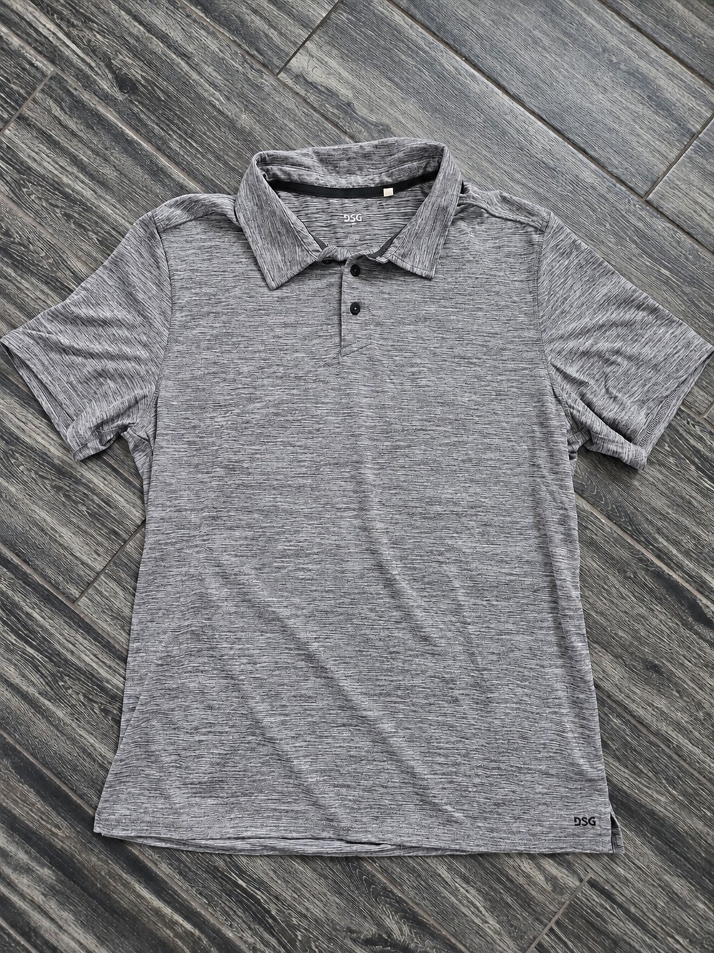 DSG Men's Gray Heathered Performance Polo